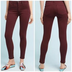Adriano Goldschmied skinny jeans abbey ankle burgundy Anthropologie size 25